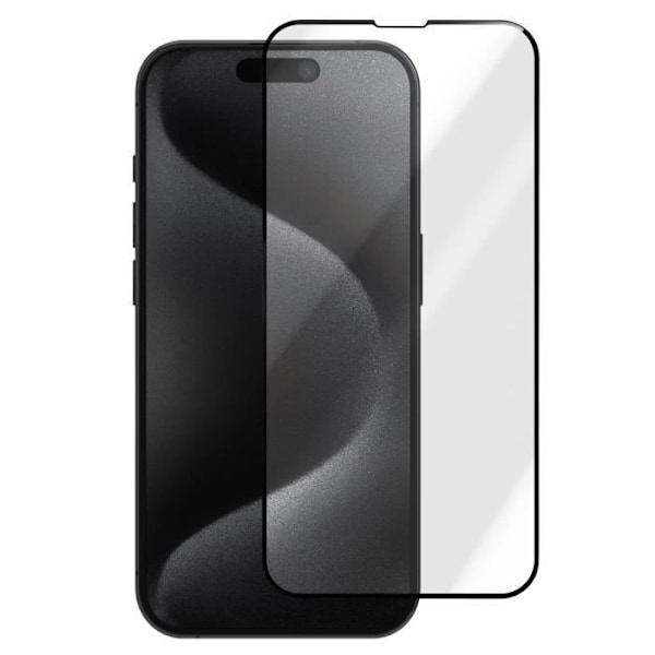Härdat glas - AVIZAR - iPhone 16 Pro - 9H Anti-Scratch - Självhäftande kant - Stötskydd Svart