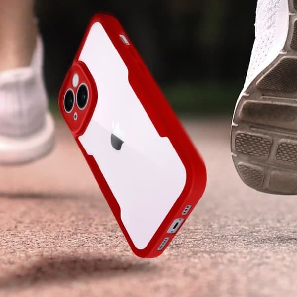 Beskyttelsesskal - AVIZAR - iPhone 14 Plus - Stødabsorberende - Plexiglas - Rødt Polymer Röd