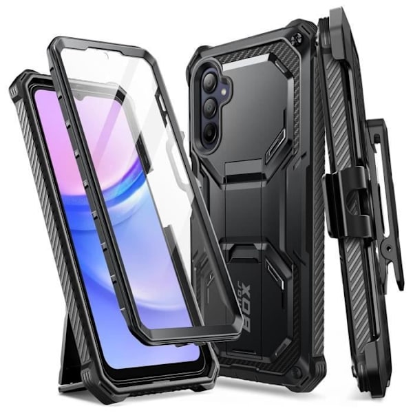 Carbon Case til Samsung Galaxy A15 Fuld beskyttelse Stødsikker I-Blason Sort Svart