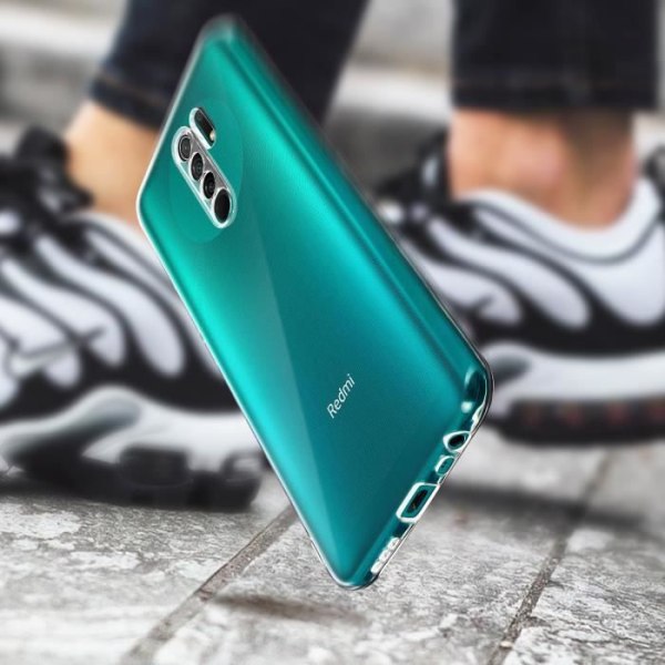 Xiaomi Redmi 9 Case silikonigeeli joustava, erittäin ohut ja kevyt läpinäkyvä valkoinen