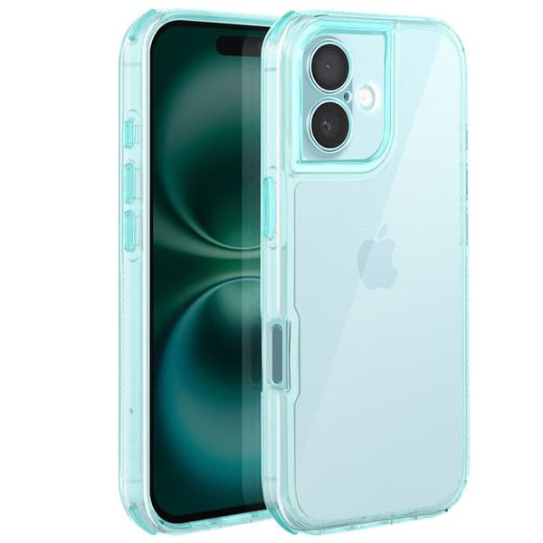 Cover til iPhone 16 - AVIZAR - Forstærket - Antiskrid - To-materialer - Turquoise Blå