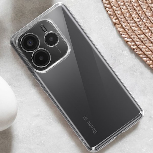 Packskydd för Redmi Note 14 5G, mjuk skal och härdat glas Mayaxess Transparent Vit