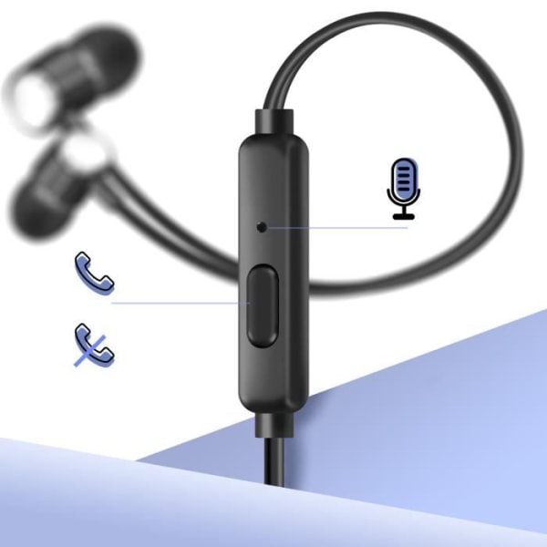 In-ear hörlurar - LINQ - Jack 3,5 mm - Inbyggd mikrofon - Handsfree kit - Svart Svart