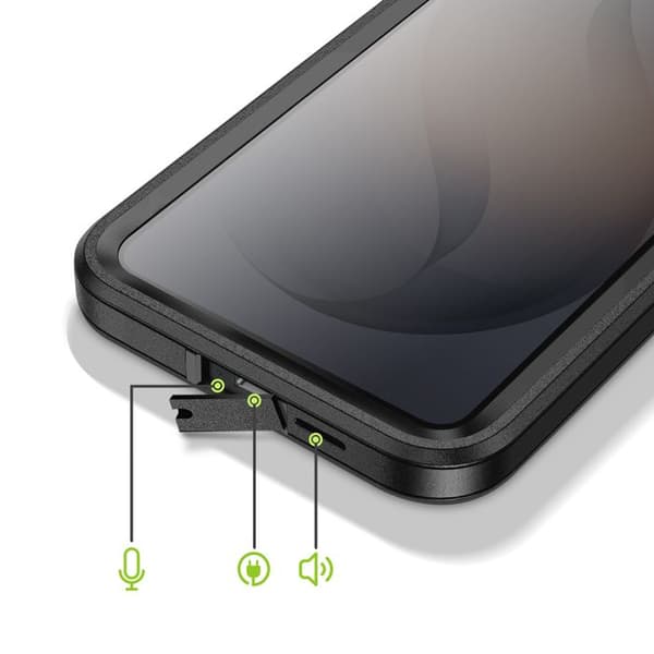 Forstærket Cover til Galaxy S26 Plus Tri-materiale med Indbygget Stativ Sort Svart