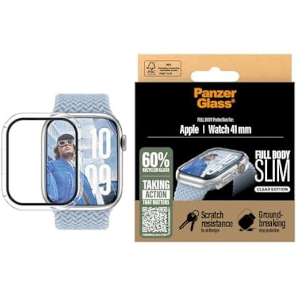 Skærmbeskyttelse - PANZERGLASS - Snappie - Apple Watch Series 10 41 mm - Tempereret glas - Let at installere