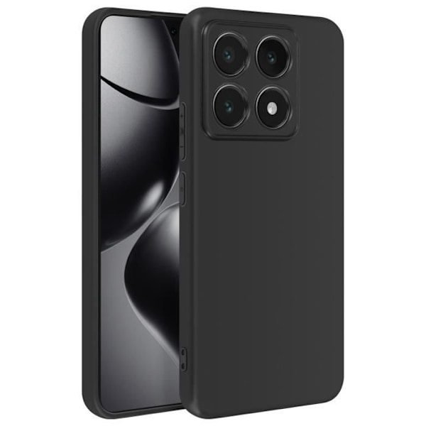 Coque til Xiaomi 14T, Mat Finish, Blød, Stødabsorberende 3mk, Sort Svart