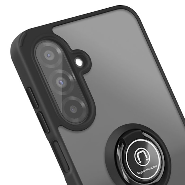 Skydd för Samsung Galaxy A26 Magnetisk Ring Genomskinlig Svart Svart