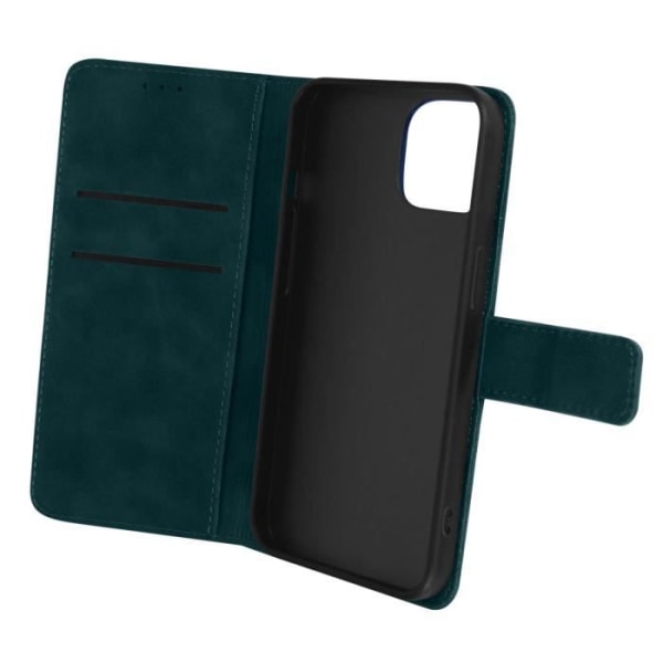 iPhone 14 Folio Wallet Case Video Support Mateffekt Soft Touch grøn grön