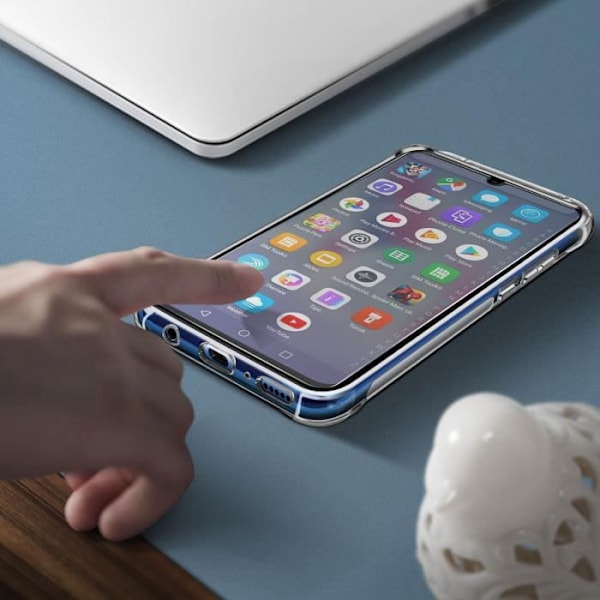 Skyddspaket Huawei P30 Lite / Huawei P30 Lite XL Fodral + Transparent Film Vit Vit