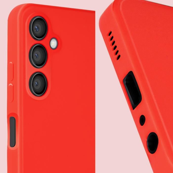 Fodral till Samsung Galaxy A05s - AVIZAR - Soft Touch Matte Ultra Flexibel - Röd Röd