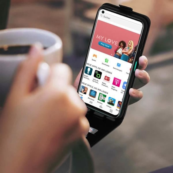 Etui - AVIZAR - Huawei P40 Lite - Vertikal Klapække - Øko-læder - Sort Svart