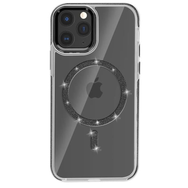 Coque MagSafe för iPhone 11 Pro Max Silikon Glittrande Svart Svart