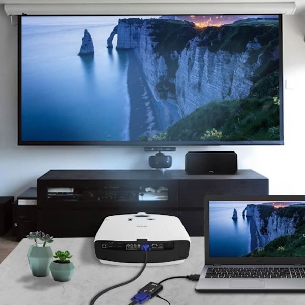 HDMI Video och Ljudkabel - LINQ - Hane till VGA Hon - 6 cm - HD 1920x1080p - Jack 3.5mm