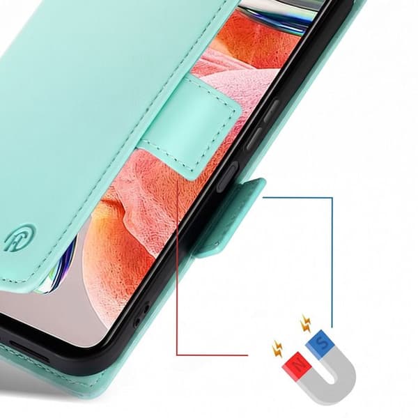 Plånboksfodral för Galaxy A27 Läderlook Sytt med Stödfunktion Blågrön Blå