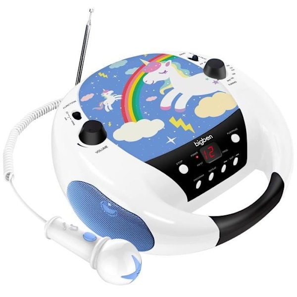 Bigben Kids Unicorn kannettava CD-soitin, integroitu mikrofoni Bigben Valkoinen Vit
