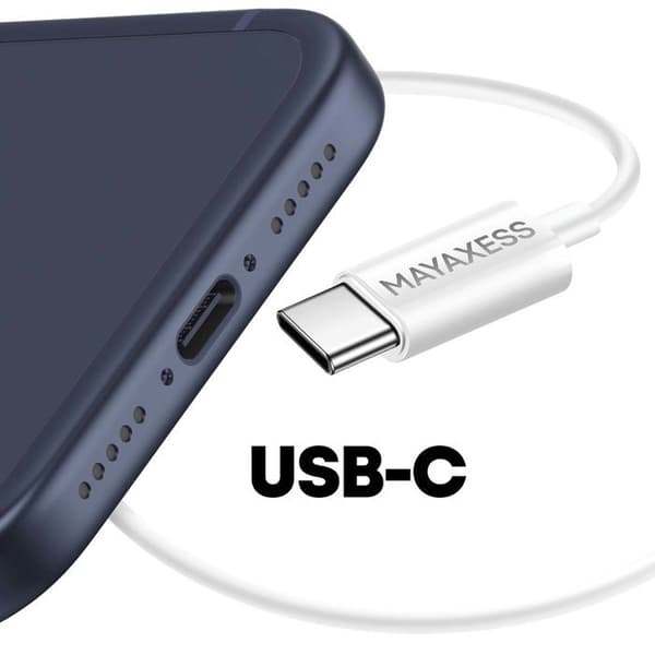 Hörlurar - MAYAXESS - iPhone 17 Pro Max - USB-C - Inbyggd mikrofon - Vit Vit