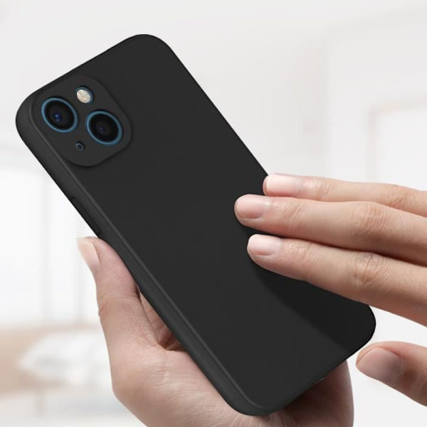 iPhone 13 kuori - ILMOITA - Puolijäykkä - Silikoni - Musta - Soft Touch -viimeistely Svart