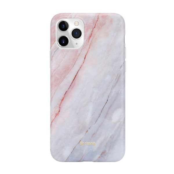 Telefoncase - Crong - Marmor - iPhone 11 Pro - Rosa - Fleksibel - Marmorimitation Rosa