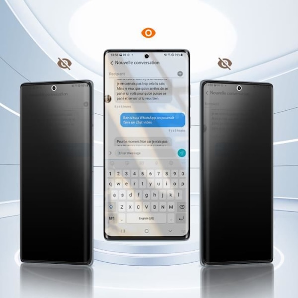 Härdat glas - IMAK - Motorola Edge 50 Fusion - 9H hårdhet - Anti-spion - Skärmskydd Svart