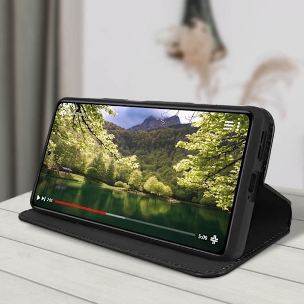 AVIZAR Fodral till Xiaomi Poco F4 GT - Magnetic Flip Wallet Video Support - Svart Svart