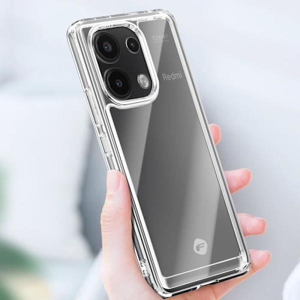 Etui til Xiaomi Redmi Note 13 4G polykarbonat hævet kamerablok Forcell Transparent Transparent