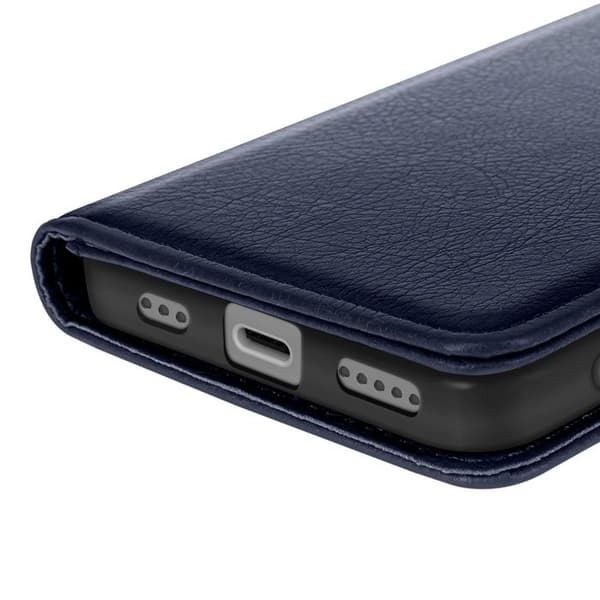 Plånboksfodral - AVIZAR - iPhone 17 - Syntetläder med prägling - Mörkblå - Stödfunktion Blå