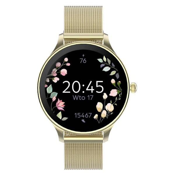 Dameforbundet ur med elegant rustfrit stål mesh armbånd Forever Gold Gul