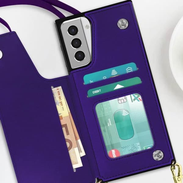 Coque Cordon - Samsung - Galaxy S21 Plus - Violet - Blød Silikone - Multifunktionel Lila