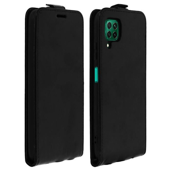 Fodral - AVIZAR - Huawei P40 Lite - Vertikal Flip-fodral - Ekoskinn - Svart Svart