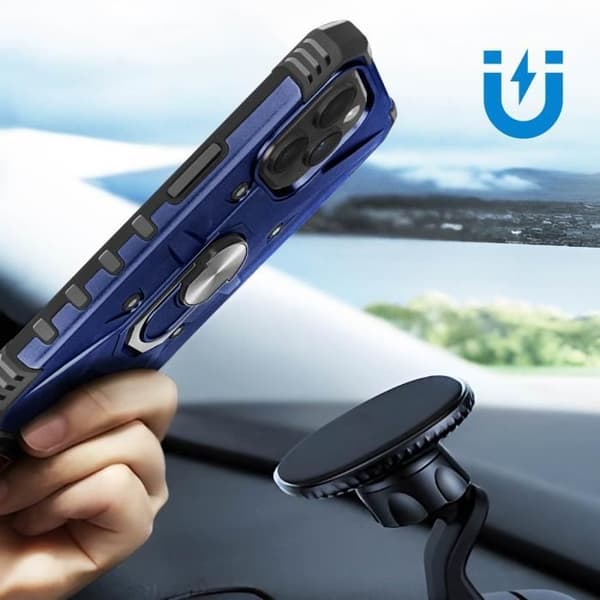 Coque - ADVARSEL - iPhone 15 Pro - Stødsikkert bumper - Bi-materiale - Video støtte Blå
