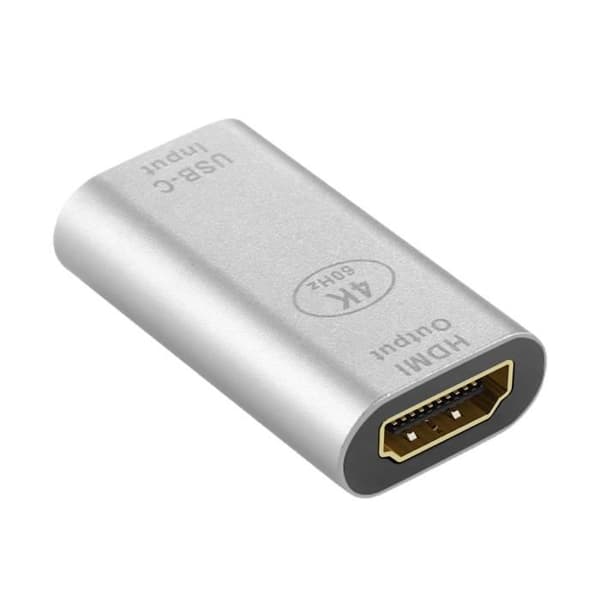 Videoadapter - AVIZAR - USB-C til HDMI - 4K ved 60 Hz - Plug and Play - Kompakt Sølv