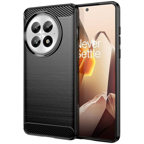 Cover - ADVARE - OnePlus 13 - Silikone - Carbon Design - Børstet Sort Svart