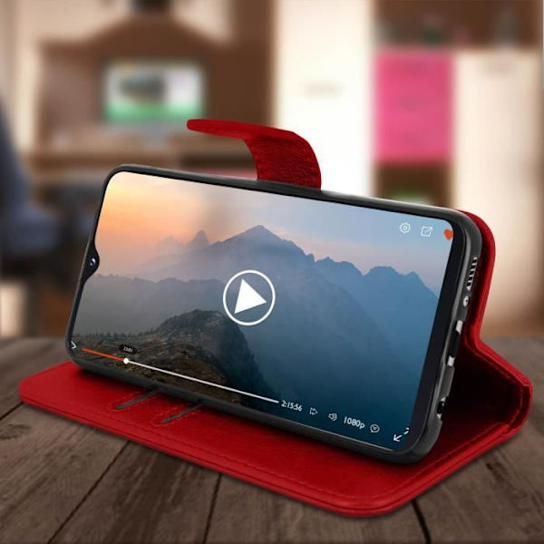Kotelo Samsung Galaxy A20e - AVIZAR - Korttikotelo - Silikoni geeli - Punainen - Videotuki Röd