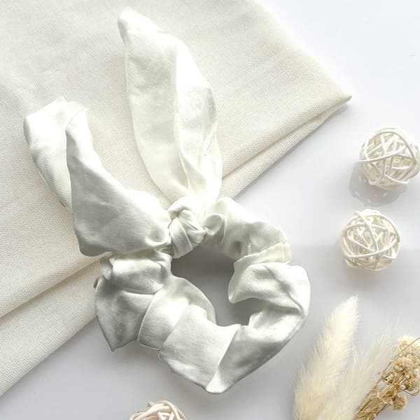 Chouchou - AVIZAR - Kort Halsduk - Siden - Elegant - Vit Vit