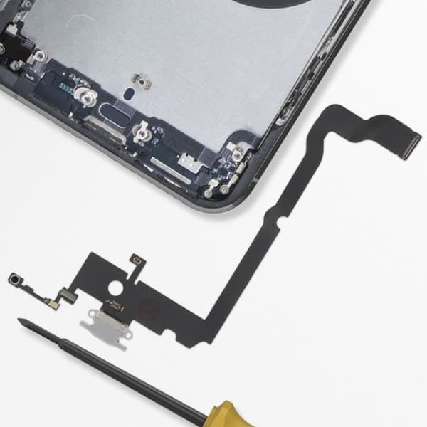 Ladeconnector - AVIZAR - iPhone XS Max - Sølv - Kablet - CE- og RoHS-kompatibel Grå