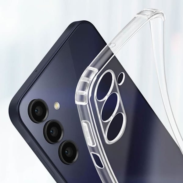 Suojakuori Samsung Galaxy A15:lle - AKASHI - Iskunkestävät silikonivahvistetut kulmat - Läpinäkyvä Transparent