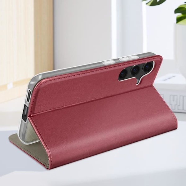 Fodral till Samsung Galaxy S24 Plus - AVIZAR - Plånboksställ Funktion - Röd - Flik Röd