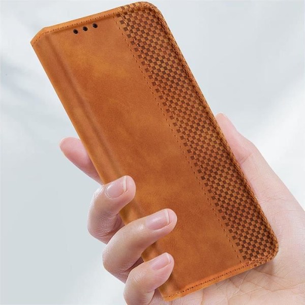 Etui til Xiaomi Poco X6 Pro Wallet Stand Mosaic Pattern Camel kastanj
