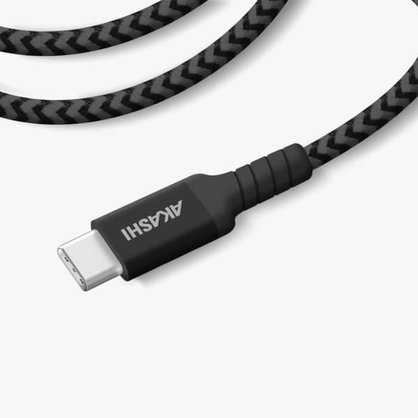 USB-C - USB-C - Akashi - 60W - 1,5m - Ekosuunnittelu - Musta
