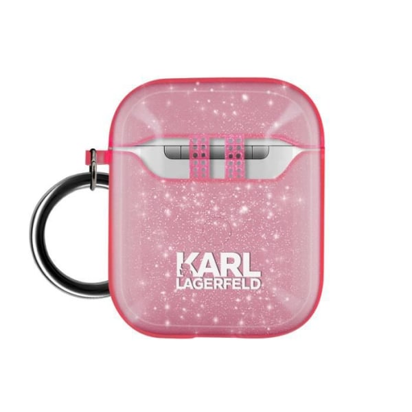 Airpods Silikongel glitterfodral Choupette Ikonik Karl Lagerfeld rosa