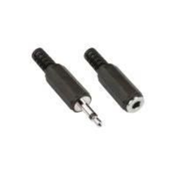Kit audio connector - BANDRIDGE - BPP300 - 3.5mm han - 3.5mm hun - Sort Svart