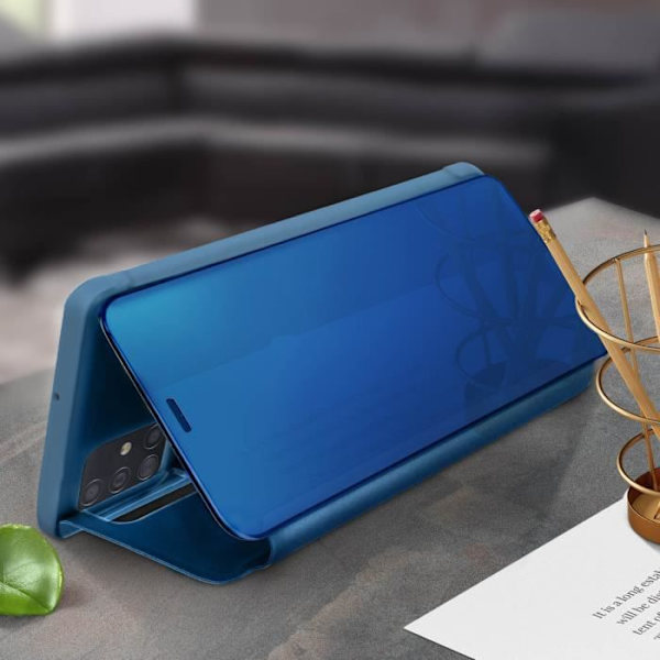 Smartphonefodral - AVIZAR - Samsung Galaxy A51 - Spegel effekt - Videostöd - Blå Blå