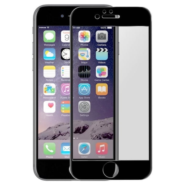 Näyttökalvo - AVIZAR - iPhone 6/6S - 9H karkaistu lasi - Erittäin läpinäkyvä - Naarmuuntumaton Transparent, svart