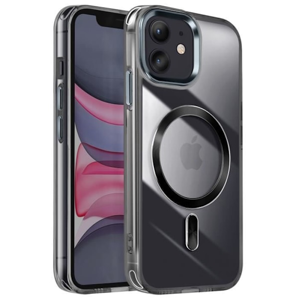 Coque MagSafe för iPhone 11 Bakstycke Glas Färg Svart Svart