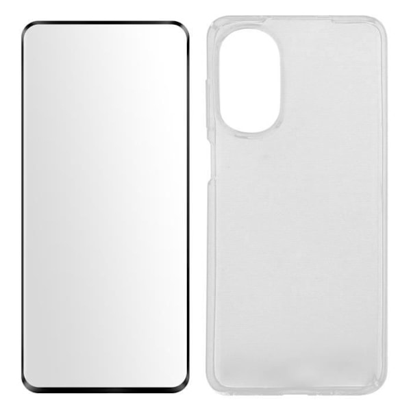 AVIZAR etui til Motorola Moto G52 og G82 - Soft Gel Silikone og 9H hærdet glasfilm sort Svart
