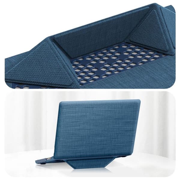 Fodral för MacBook Pro 16" i tyg med vikbart magnetstöd blått Blå