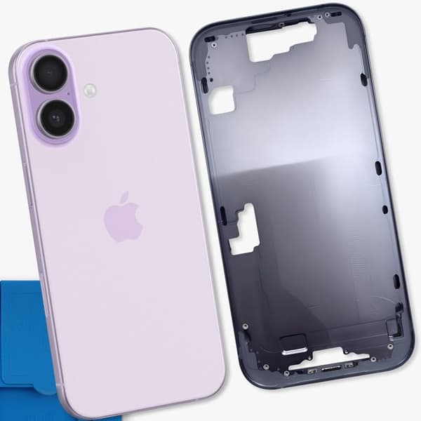 Erstatningscentralchassis til iPhone 17 med termisk varmeledning i lavendel Violett