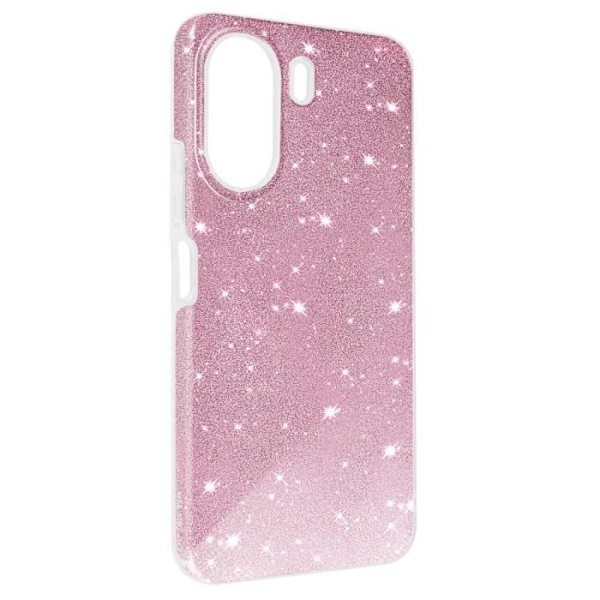 Fodral till Xiaomi Redmi 13C Glitter Semi-rigid Silicone Thin Pink Rosa