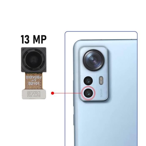 Bagkamera ultravidvinkelsensor til Xiaomi 12 - AVIZAR - Defekt sensorudskiftning - Sort Svart