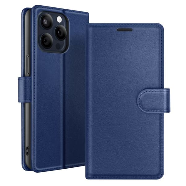 Plånboksfodral för iPhone 15 Pro med Stödfunktion och Magnetflik Zanaé Mörkblå Blå